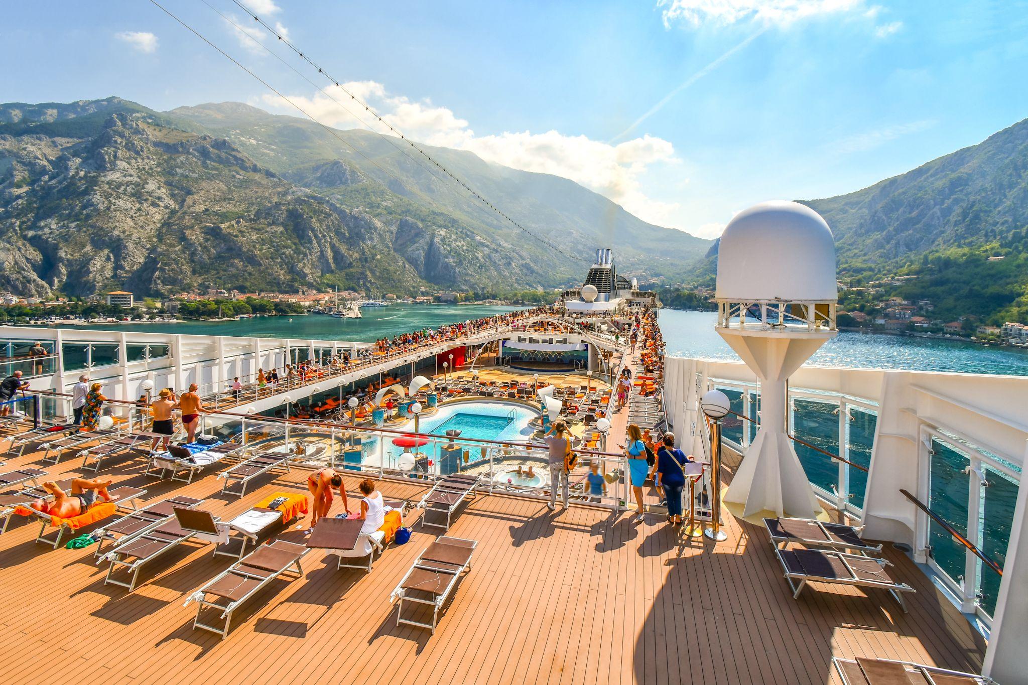 Cruise ship deck with passengers