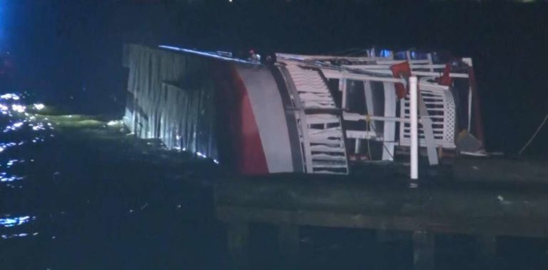 High winds flipped a party boat on Lake Conroe