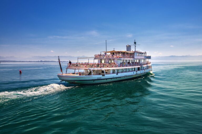 Ferry on lake constance on a sunny day