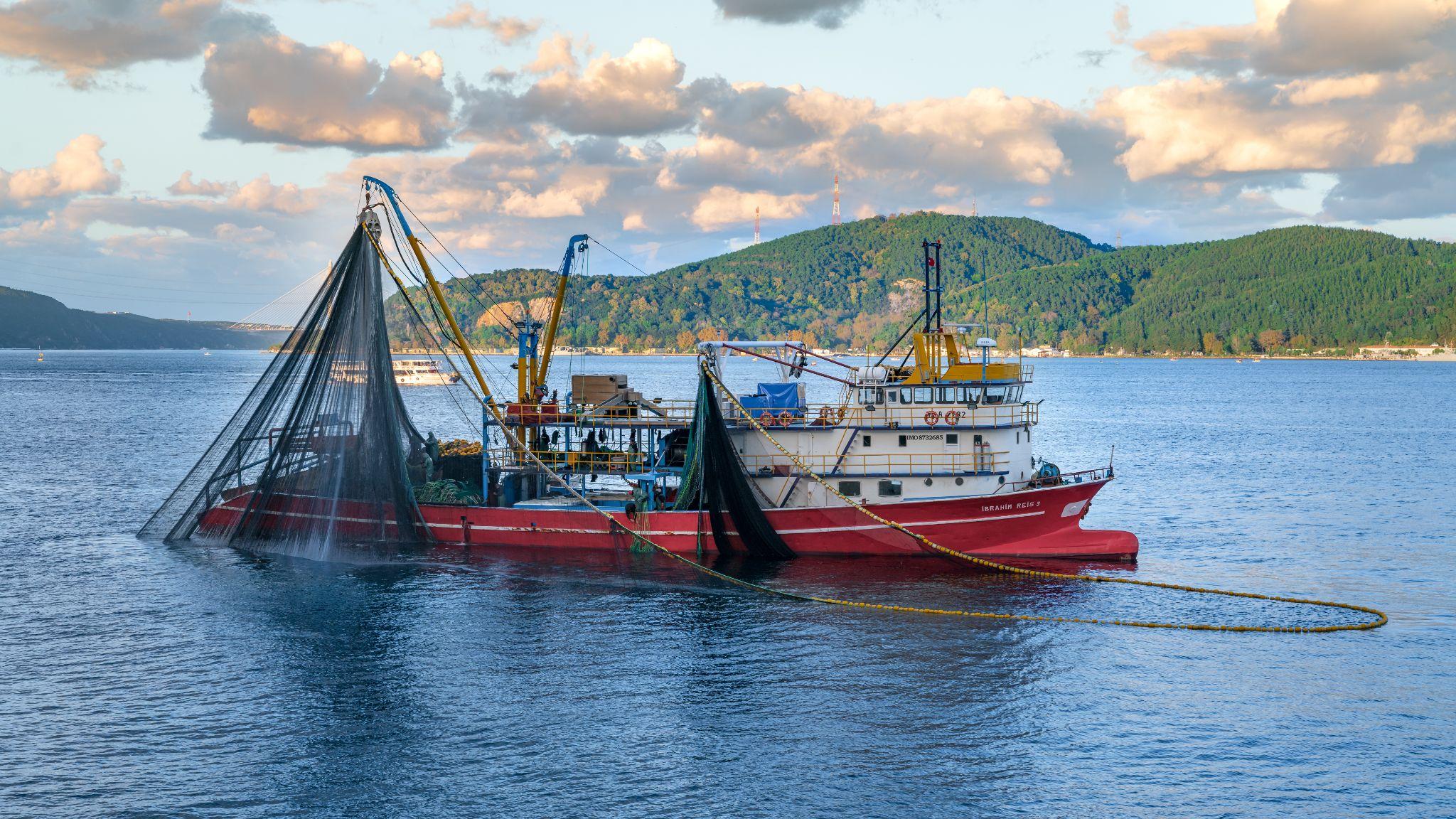 Commercial fisherman boat on the water