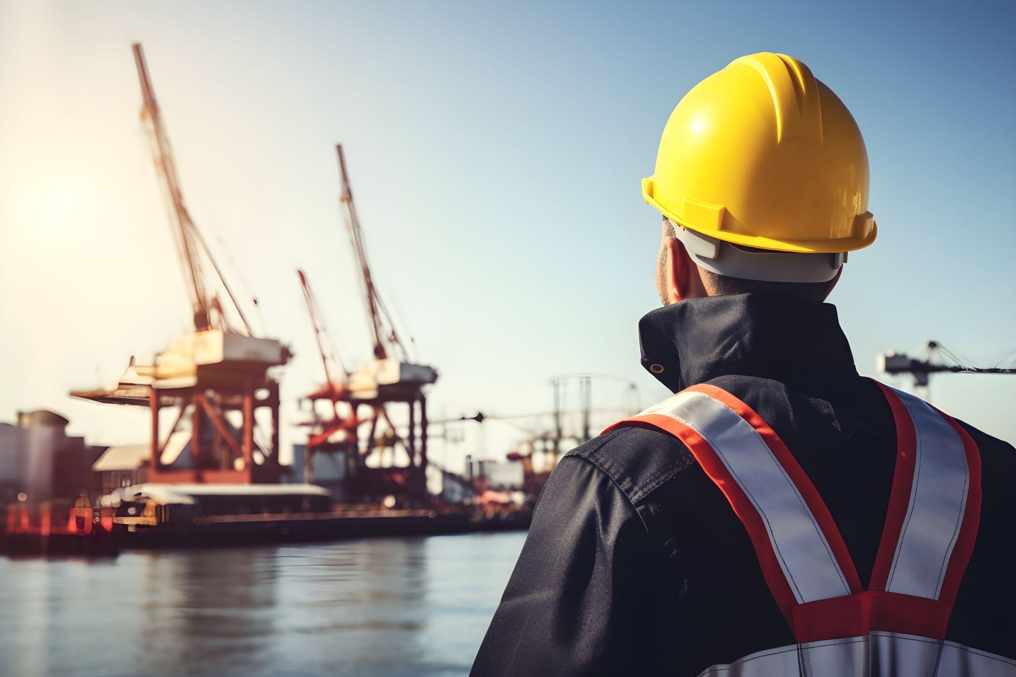 Maritime worker at a ship yard