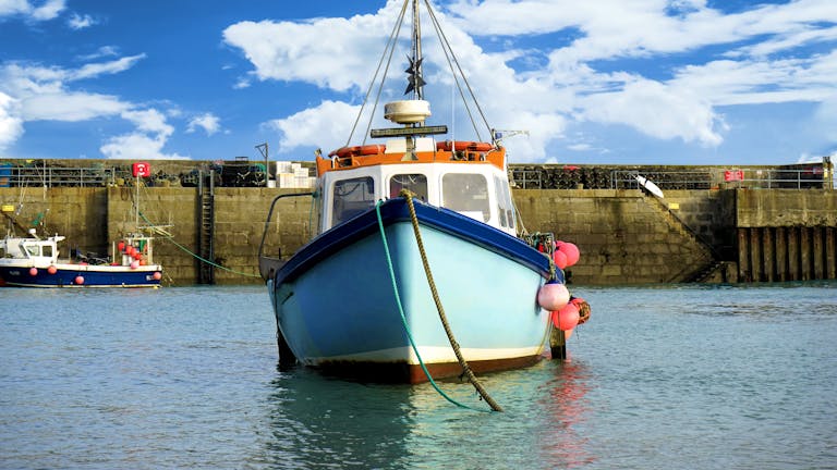 Blue Boat on Water