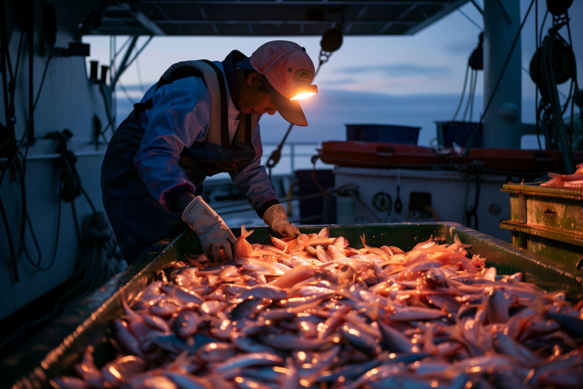 Seiner fishing boat worker