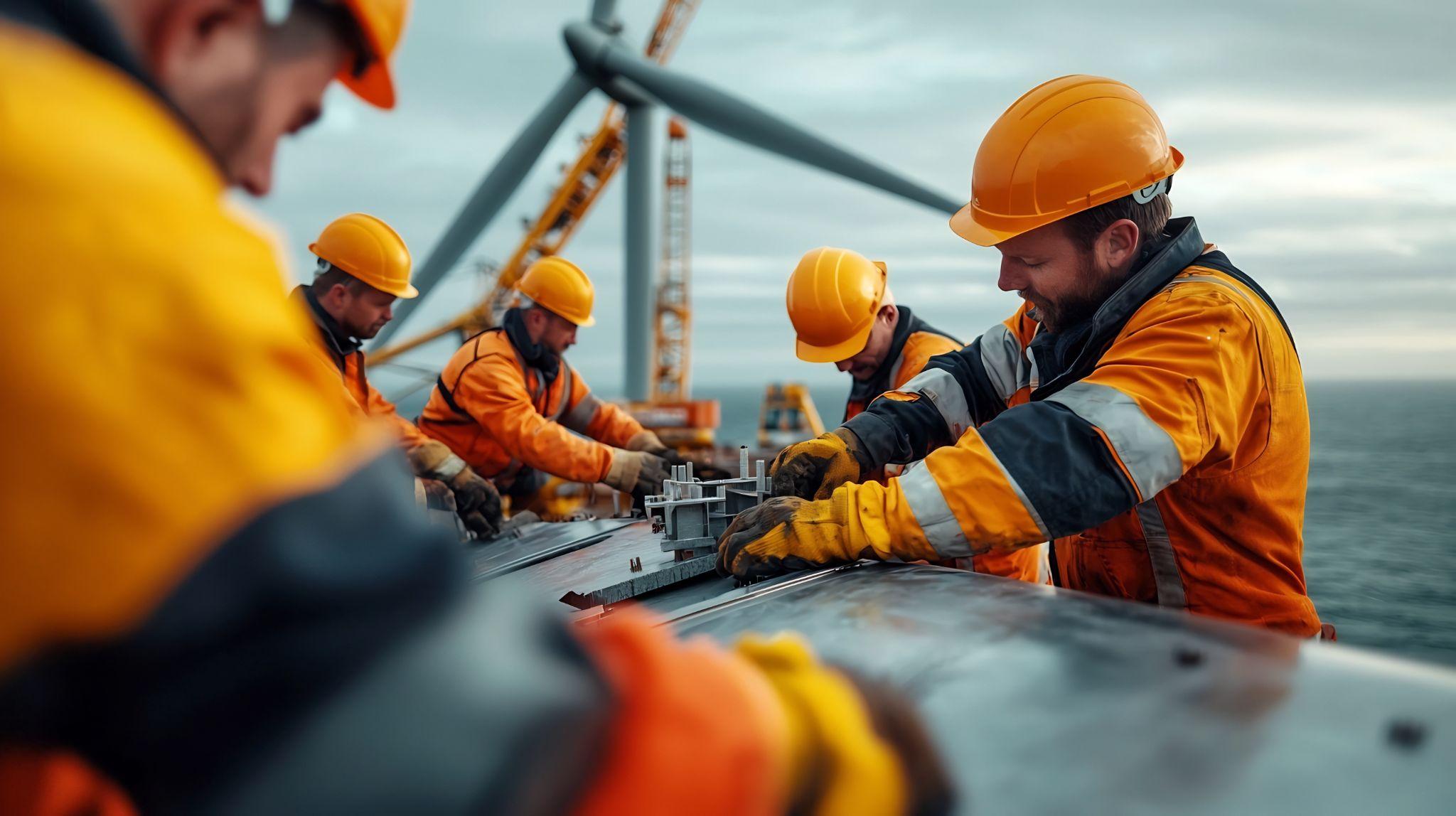 Maritime employees working on a boat