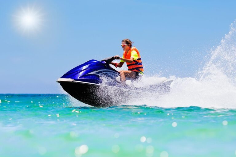Teenager on jet ski in the ocean